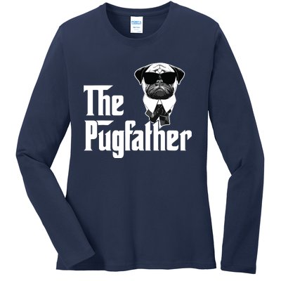 Funny Pug Owner The Pugfather Father Gift Dog Lovers Owner Ladies Long Sleeve Shirt