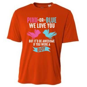 Funny Pink Or Blue We Love You Cute Gender Reveal Gift Cooling Performance Crew T-Shirt