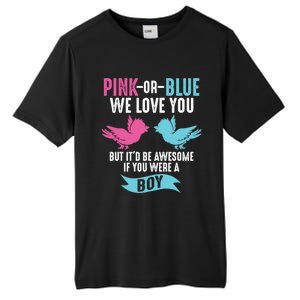 Funny Pink Or Blue We Love You Cute Gender Reveal Gift Tall Fusion ChromaSoft Performance T-Shirt