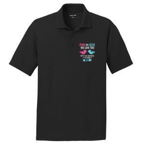 Funny Pink Or Blue We Love You Cute Gender Reveal Gift PosiCharge RacerMesh Polo