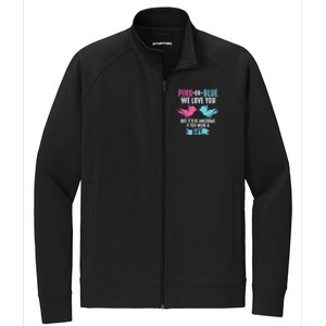 Funny Pink Or Blue We Love You Cute Gender Reveal Gift Stretch Full-Zip Cadet Jacket