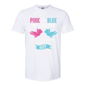 Funny Pink Or Blue We Love You Cute Gender Reveal Gift Softstyle CVC T-Shirt