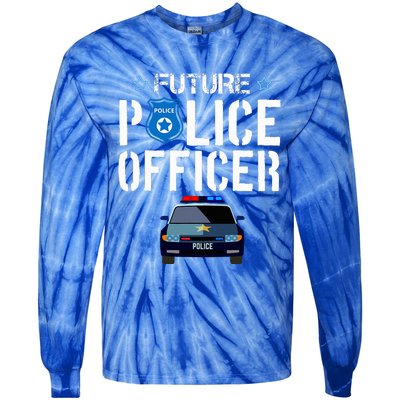 Future Police Officer Cop Birthday Boy Tie-Dye Long Sleeve Shirt