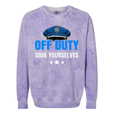 Funny Police Officer Policeman Cop Gift Colorblast Crewneck Sweatshirt