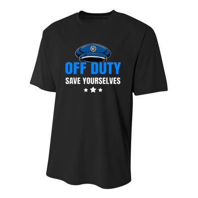 Funny Police Officer Policeman Cop Gift Youth Performance Sprint T-Shirt