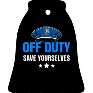 Funny Police Officer Policeman Cop Gift Ceramic Bell Ornament