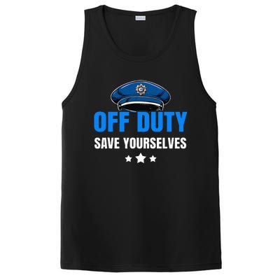 Funny Police Officer Policeman Cop Gift PosiCharge Competitor Tank