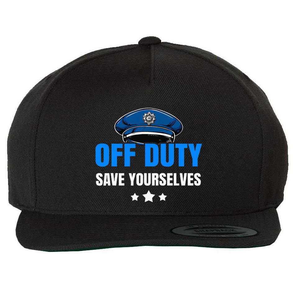 Funny Police Officer Policeman Cop Gift Wool Snapback Cap