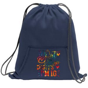 Funny Peace Out Single Digits IM 10 Year Old 10th Birthday Sweatshirt Cinch Pack Bag