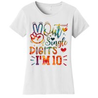 Funny Peace Out Single Digits IM 10 Year Old 10th Birthday Women's T-Shirt