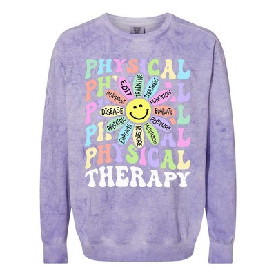 Flower PT Outfit Pediatric Physical Therapy Therapist Colorblast Crewneck Sweatshirt