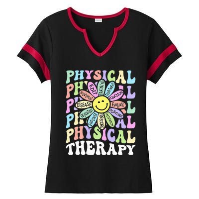 Flower PT Outfit Pediatric Physical Therapy Therapist Ladies Halftime Notch Neck Tee