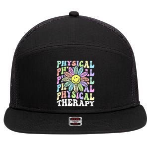 Flower PT Outfit Pediatric Physical Therapy Therapist 7 Panel Mesh Trucker Snapback Hat