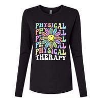 Flower PT Outfit Pediatric Physical Therapy Therapist Womens Cotton Relaxed Long Sleeve T-Shirt