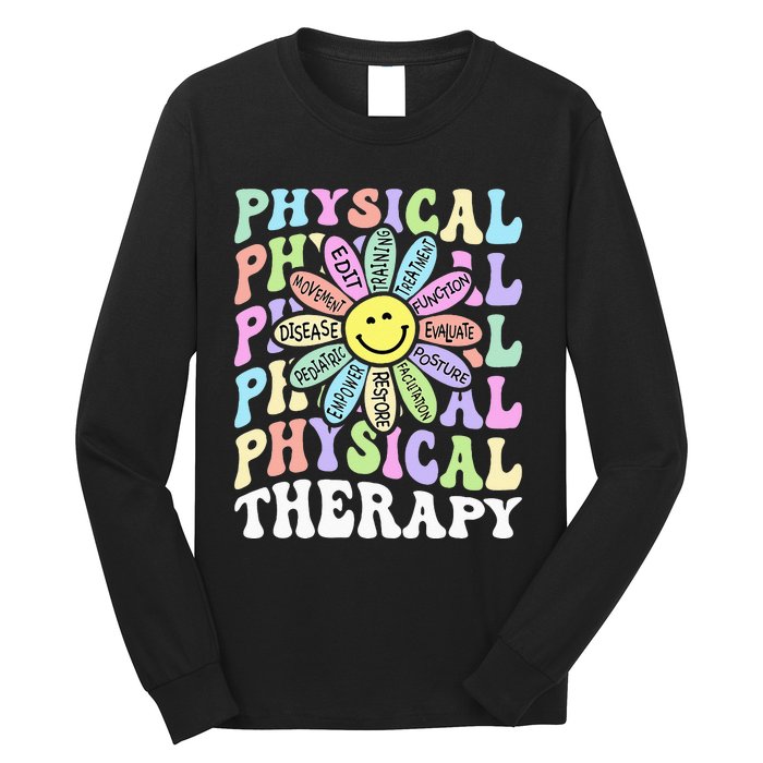 Flower PT Outfit Pediatric Physical Therapy Therapist Long Sleeve Shirt