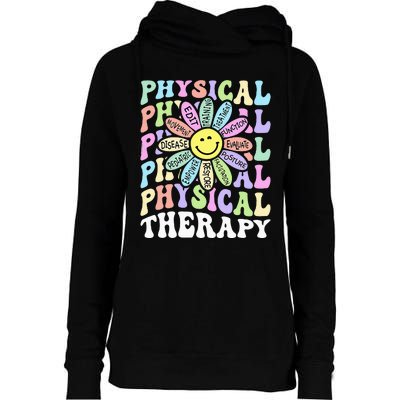 Flower PT Outfit Pediatric Physical Therapy Therapist Womens Funnel Neck Pullover Hood