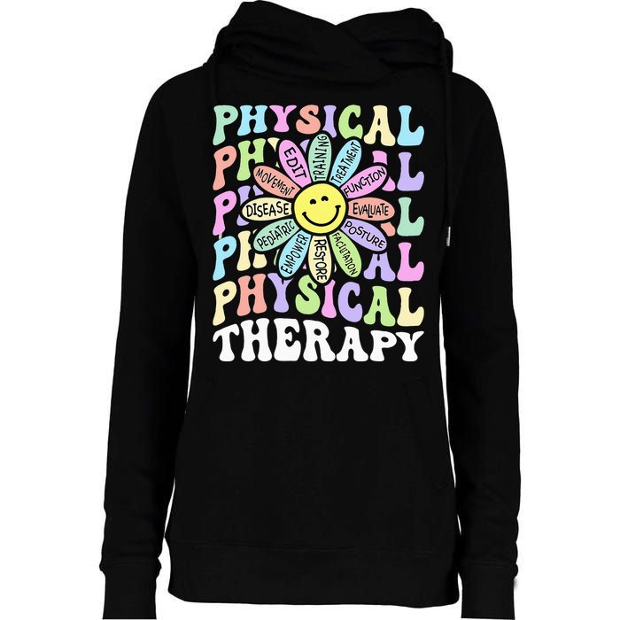 Flower PT Outfit Pediatric Physical Therapy Therapist Womens Funnel Neck Pullover Hood