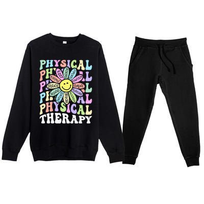 Flower PT Outfit Pediatric Physical Therapy Therapist Premium Crewneck Sweatsuit Set