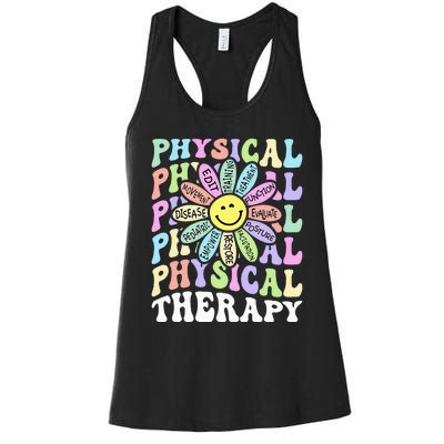 Flower PT Outfit Pediatric Physical Therapy Therapist Women's Racerback Tank