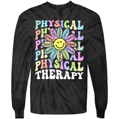 Flower PT Outfit Pediatric Physical Therapy Therapist Tie-Dye Long Sleeve Shirt