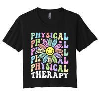 Flower PT Outfit Pediatric Physical Therapy Therapist Women's Crop Top Tee