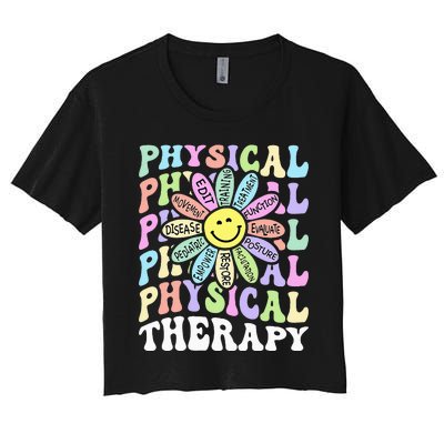 Flower PT Outfit Pediatric Physical Therapy Therapist Women's Crop Top Tee