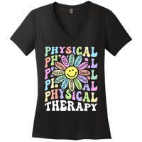 Flower PT Outfit Pediatric Physical Therapy Therapist Women's V-Neck T-Shirt