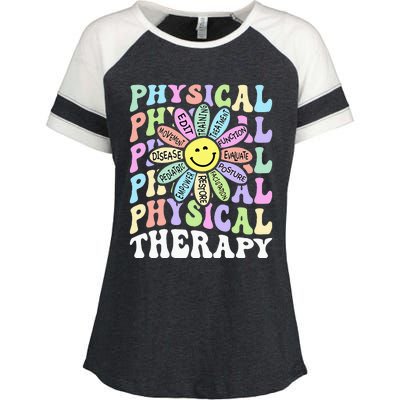 Flower PT Outfit Pediatric Physical Therapy Therapist Enza Ladies Jersey Colorblock Tee