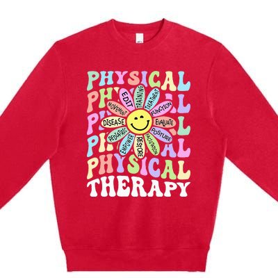 Flower PT Outfit Pediatric Physical Therapy Therapist Premium Crewneck Sweatshirt