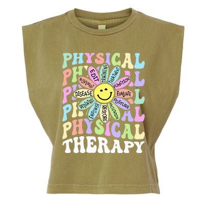 Flower PT Outfit Pediatric Physical Therapy Therapist Garment-Dyed Women's Muscle Tee