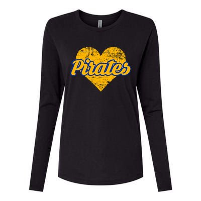 Fairhope Pirates Over Heart Womens Cotton Relaxed Long Sleeve T-Shirt