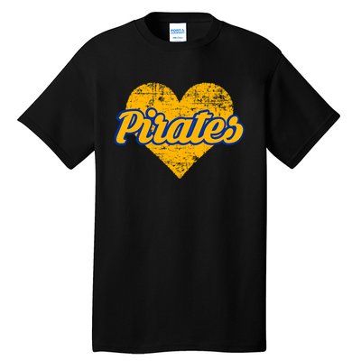 Fairhope Pirates Over Heart Tall T-Shirt