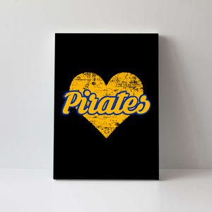 Fairhope Pirates Over Heart Canvas