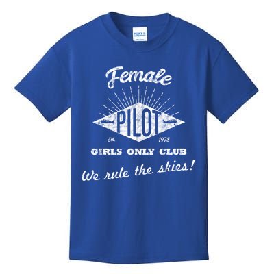 Female Pilot Only Club Meaningful Gift Kids T-Shirt