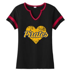 Fairhope Pirates Over Heart Ladies Halftime Notch Neck Tee