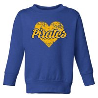 Fairhope Pirates Over Heart Toddler Sweatshirt