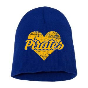 Fairhope Pirates Over Heart Short Acrylic Beanie