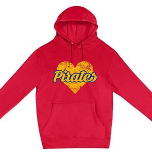 Fairhope Pirates Over Heart Premium Pullover Hoodie