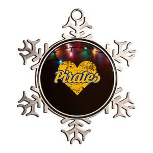 Fairhope Pirates Over Heart Metallic Star Ornament