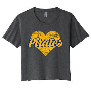 Fairhope Pirates Over Heart Women's Crop Top Tee