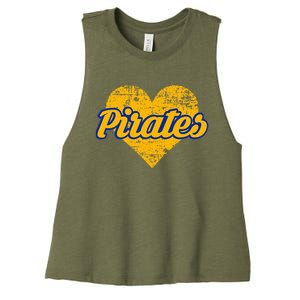 Fairhope Pirates Over Heart Women's Racerback Cropped Tank