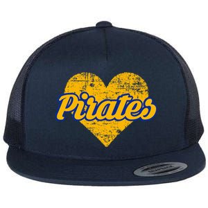 Fairhope Pirates Over Heart Flat Bill Trucker Hat