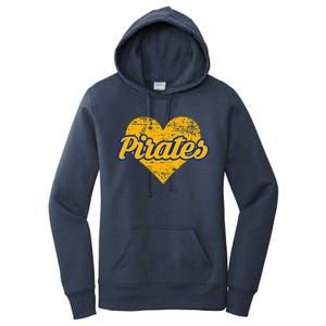 Fairhope Pirates Over Heart Women's Pullover Hoodie