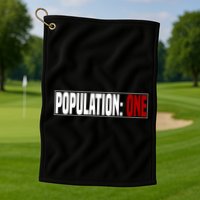 Funny Population One Vr Golf Towel