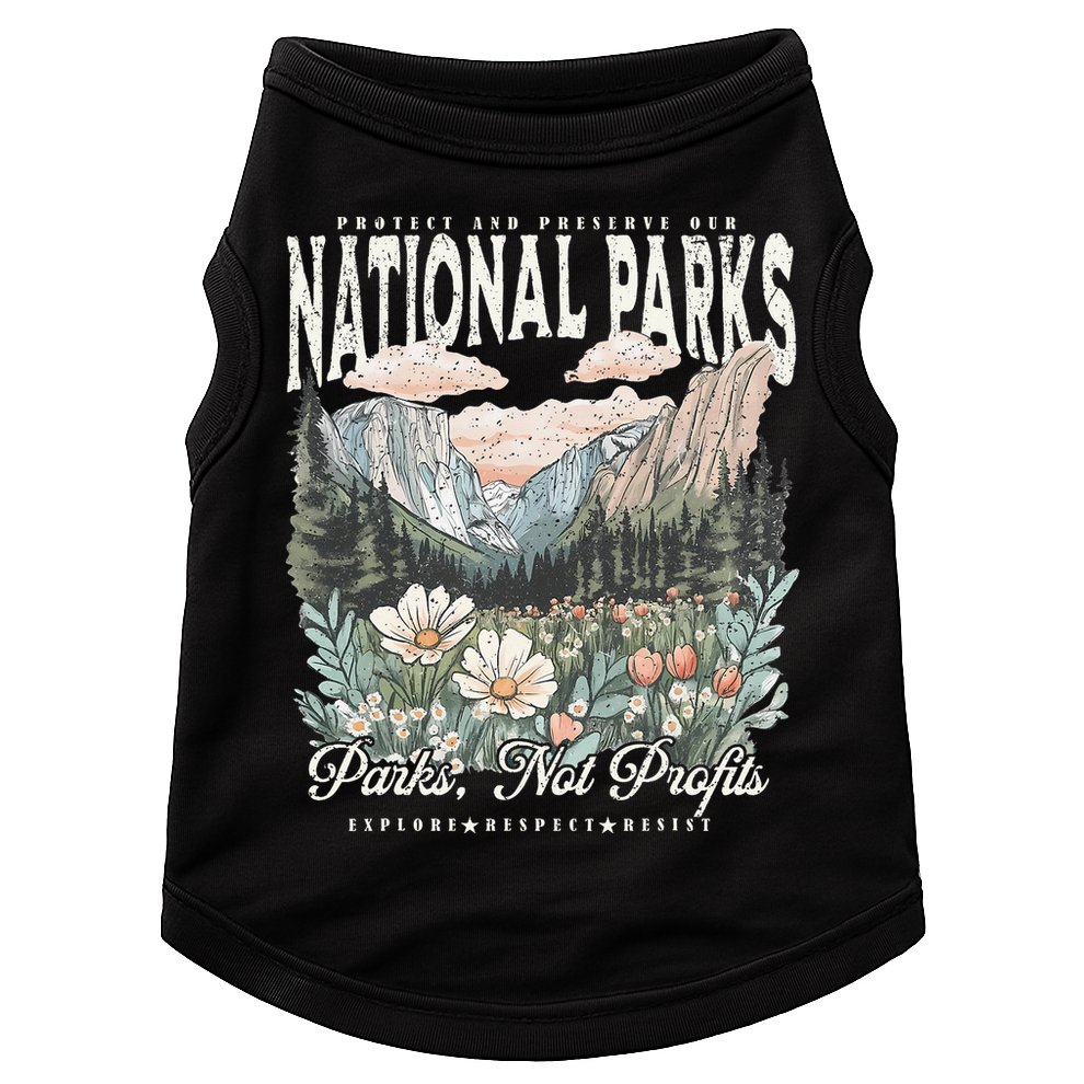 Floral Protect Our National Parks Retro Nature Conservation Doggie Tank
