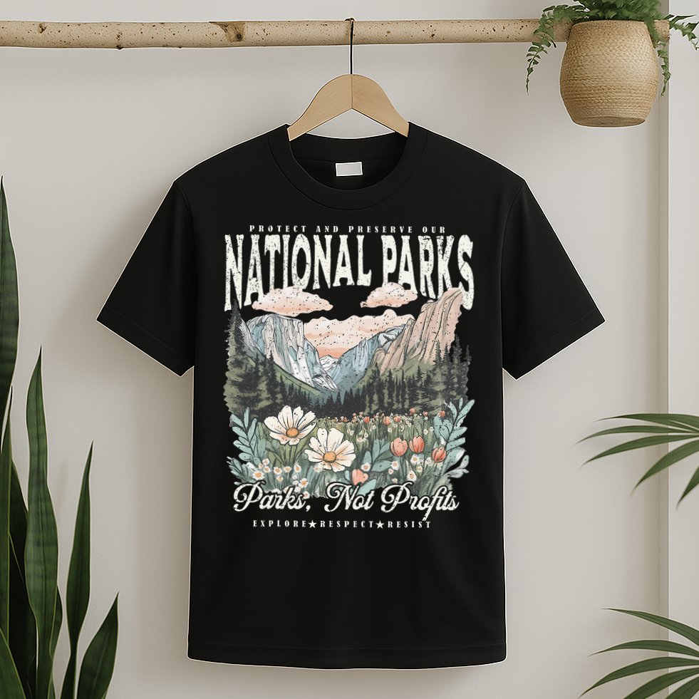 Floral Protect Our National Parks Retro Nature Conservation T-Shirt