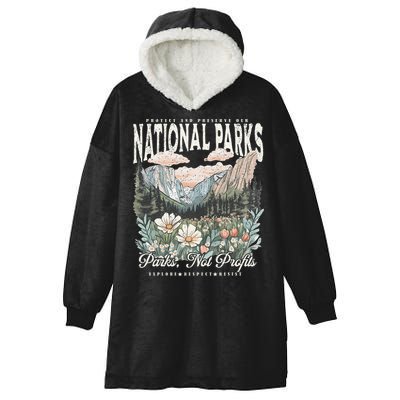 Floral Protect Our National Parks Retro Nature Conservation Hooded Wearable Blanket