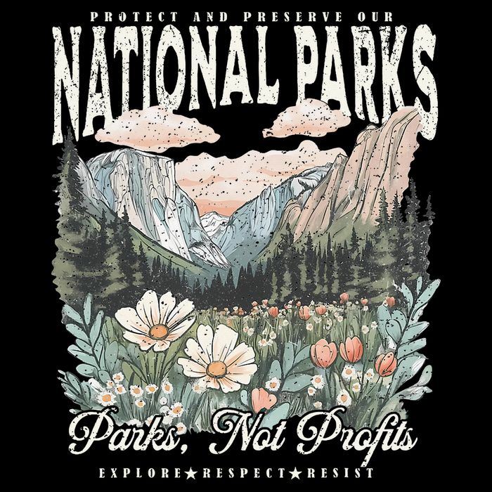 Floral Protect Our National Parks Retro Nature Conservation Bucket Hat
