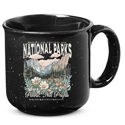 Floral Protect Our National Parks Retro Nature Conservation 15oz Campfire Ceramic Mug