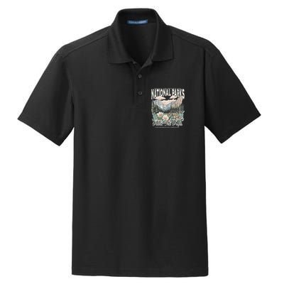 Floral Protect Our National Parks Retro Nature Conservation Dry Zone Grid Polo